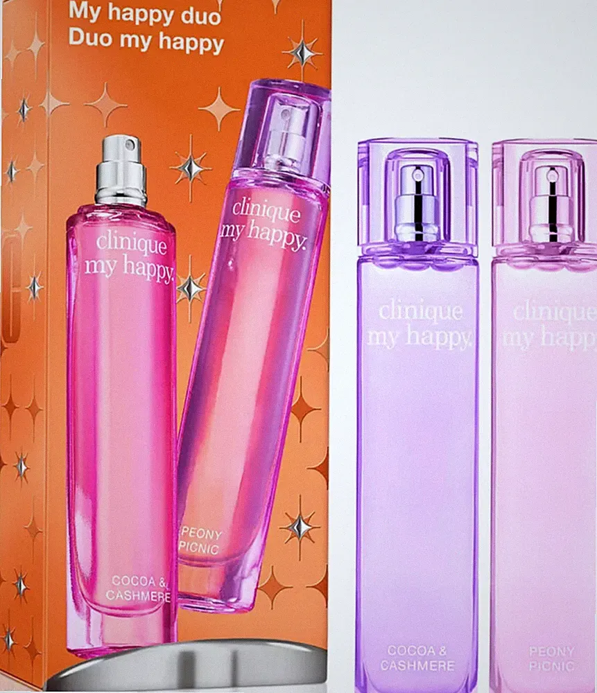 Clinique My Happy Duo Perfume Gift Set Peony Picnic+ Cocoa & Cashmere New