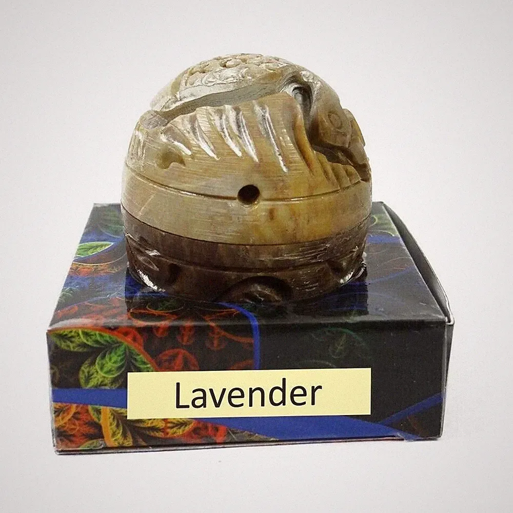 Lavender Solid Perfume in Large Hand Carved Stone Jar 8gm