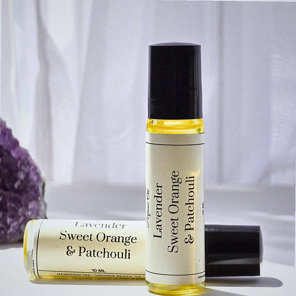 Lavender , Sweet Orange Patchouli Perfume Oil Roller Ball 10ml