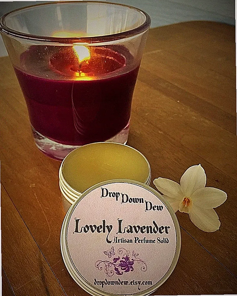 Lovely Lavender Perfume Solid, 1 oz, Aromatherapy, Lavender Perfume Balm, Relax