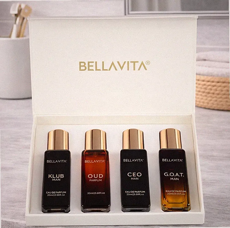 Men’s Perfume Gift Set 4x80ml – Luxury Fragrance Collection with Lavender, Patch